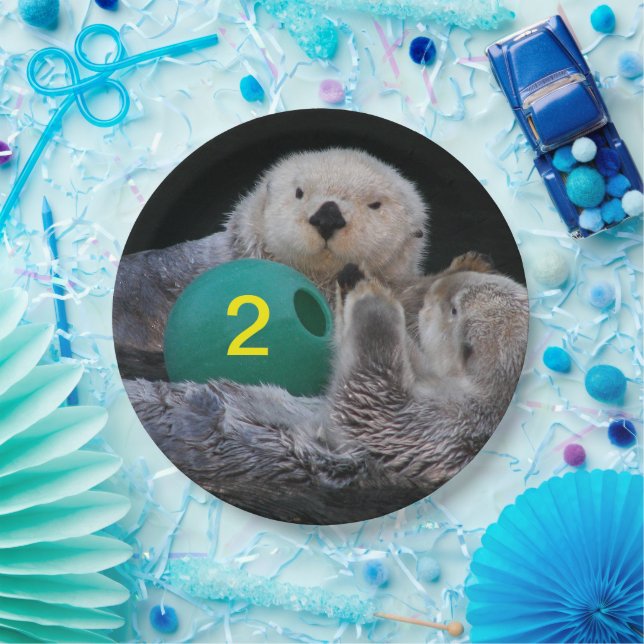 Child's Birthday Sea Otters Paper Plates (Party)