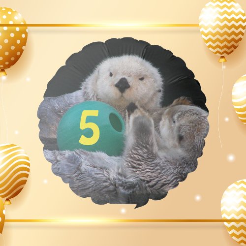 Childs Birthday Sea Otters Personalized Balloon