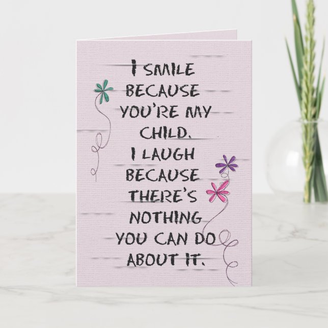 Child's Birthday with glitter flowers Card (Front)