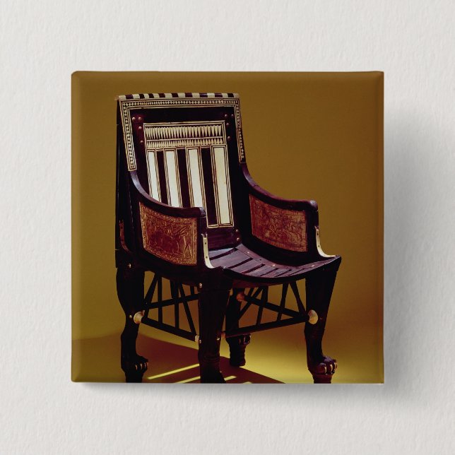 Child's chair, from the Tomb of Tutankhamun Pinback Button (Front)