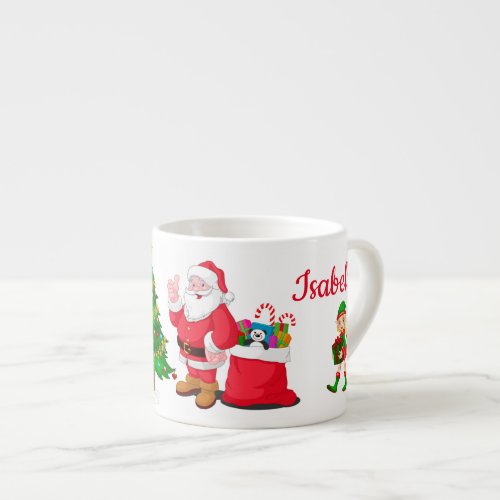 Childs Christmas Cup Add Name Santa and Tree