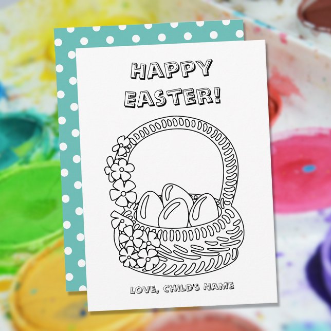 Child's Color Your Own Happy Easter Basket (Creator Uploaded)