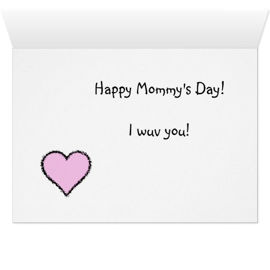 Child's Drawing Best Mommy Mother's Day Card (Inside Horizontal (Bottom))