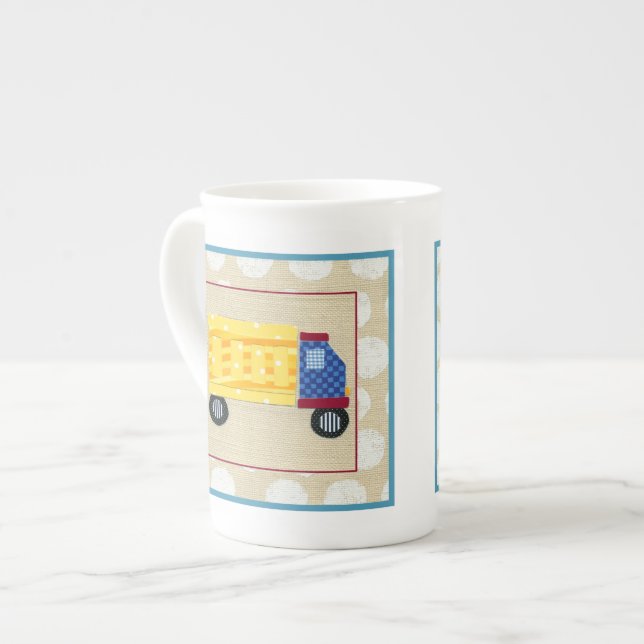 Child's Dump Truck by Chariklia Zarris Bone China Mug (Front Left)