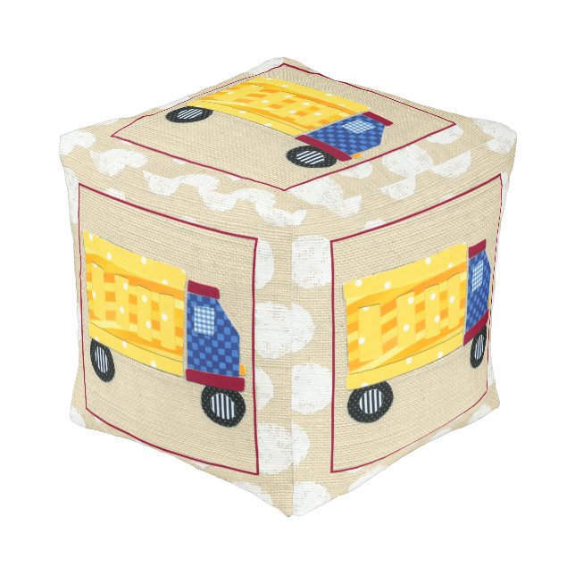 Child's Dump Truck by Chariklia Zarris Pouf (Angled Front)