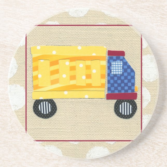 Child's Dump Truck by Chariklia Zarris Sandstone Coaster (Front)