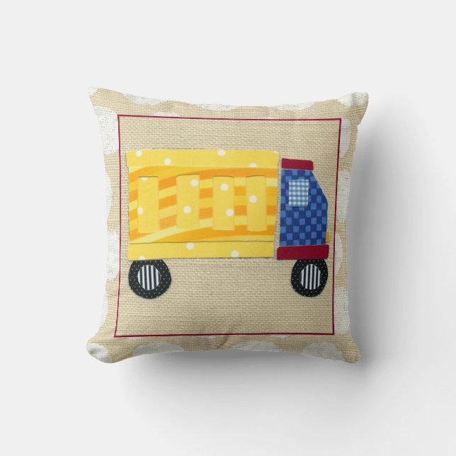 Child's Dump Truck by Chariklia Zarris Throw Pillow (Front)