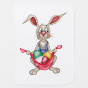 Child's Easter Blanket with Humorous Bunny