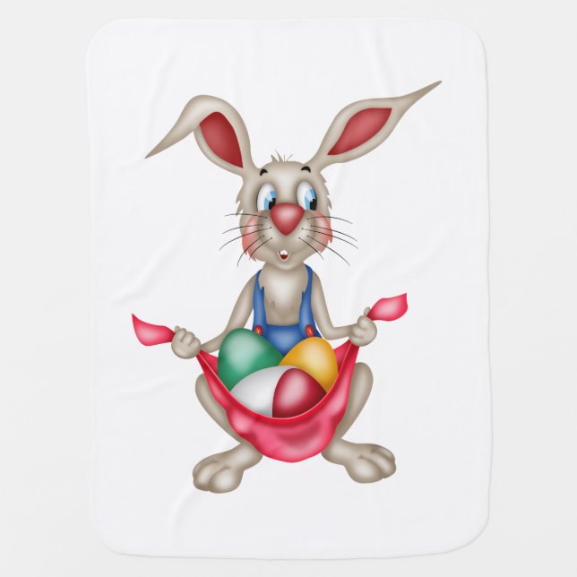 Child's Easter Blanket with Humorous Bunny (Front)