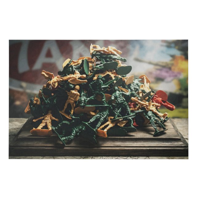 Child's Eye View of Toy War Faux Canvas Print (Front)