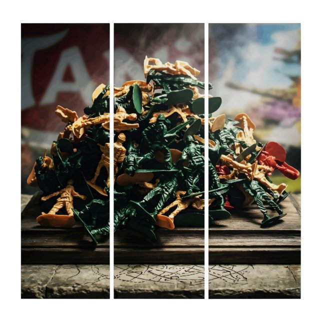 Child's Eye View of Toy War Triptych (Front)
