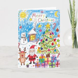 Child's Festive Scene Christmas Card