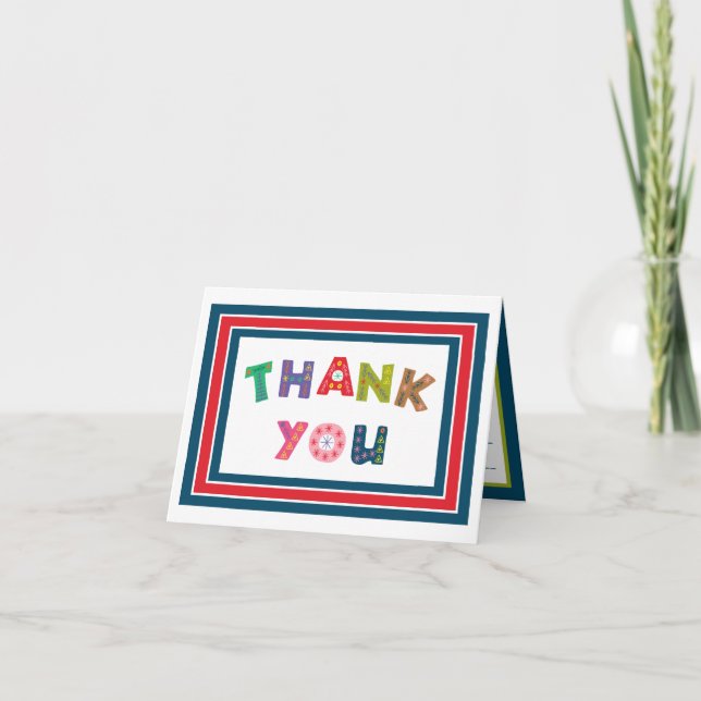Child's fill in the blank thank you note card (Front)