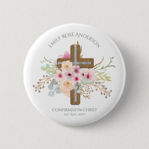 Child's Floral Cross Confirmation Keepsake Custom