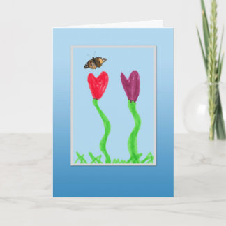 Child's Flower and Butterfly - Awesome Day Card