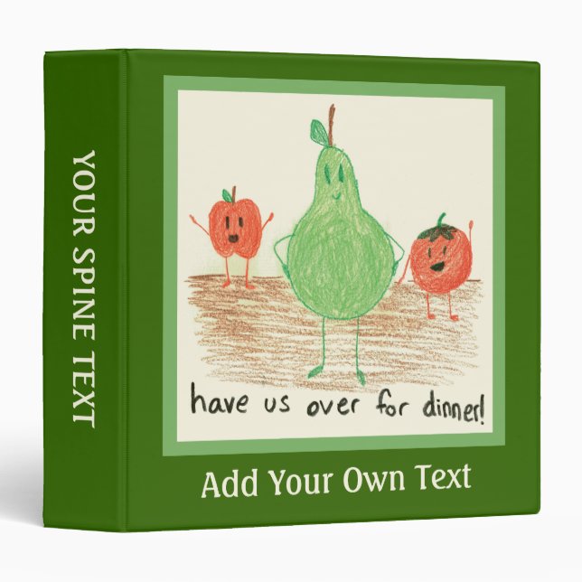 Child's Food Art, Green 3 Ring Binder (Front/Spine)