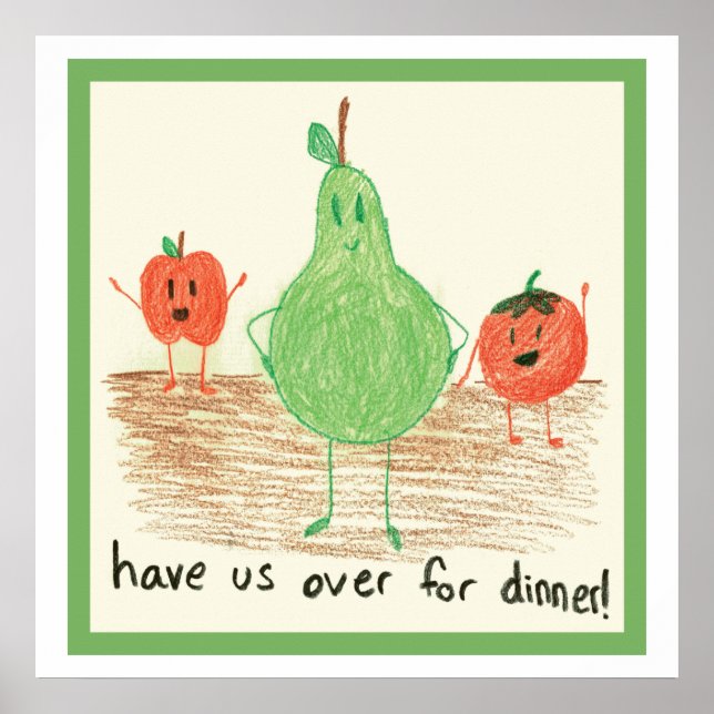 Child's Food Art, Green Poster (Front)
