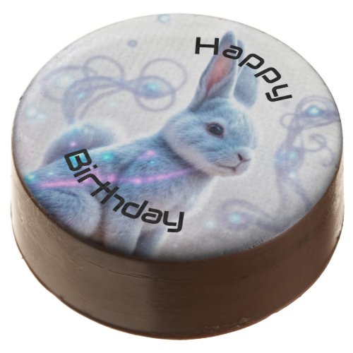 Childs Galaxy Blue Bunny Birthday Chocolate Covered Oreo