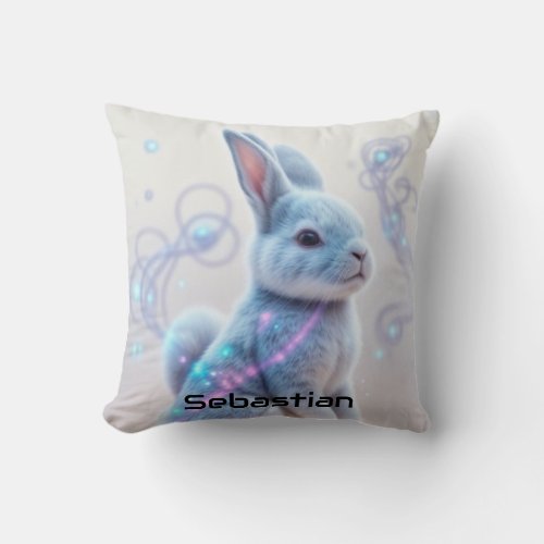 Childs Galaxy Blue Bunny Throw Pillow
