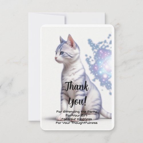Childs Galaxy Blue Cat  Thank You Card