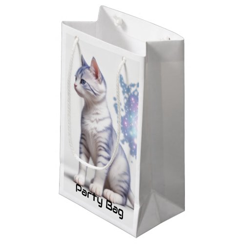 Childs Galaxy Blue Tinted Cat Small Gift Bag