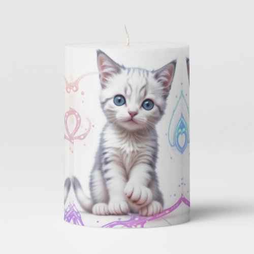 Childs Galaxy Blue Tinted Kitten Pillar Candle