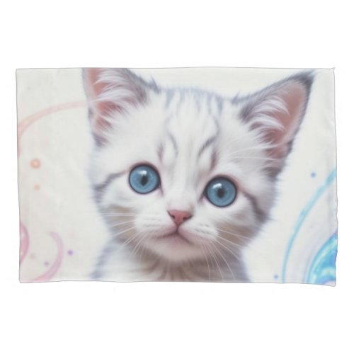 Childs Galaxy Blue Tinted Kitten Pillow Case