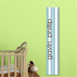Child's Growth Charts - Sporty Blue Stripes<br><div class="desc">Before you know it,  they'll be all grown up,  so these Personalized Height Charts and Growth Charts are a great way to track that growth! Made from a durable canvas,  they are custom made and ready to hang.</div>