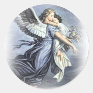 Childs guardian Angel Classic Round Sticker