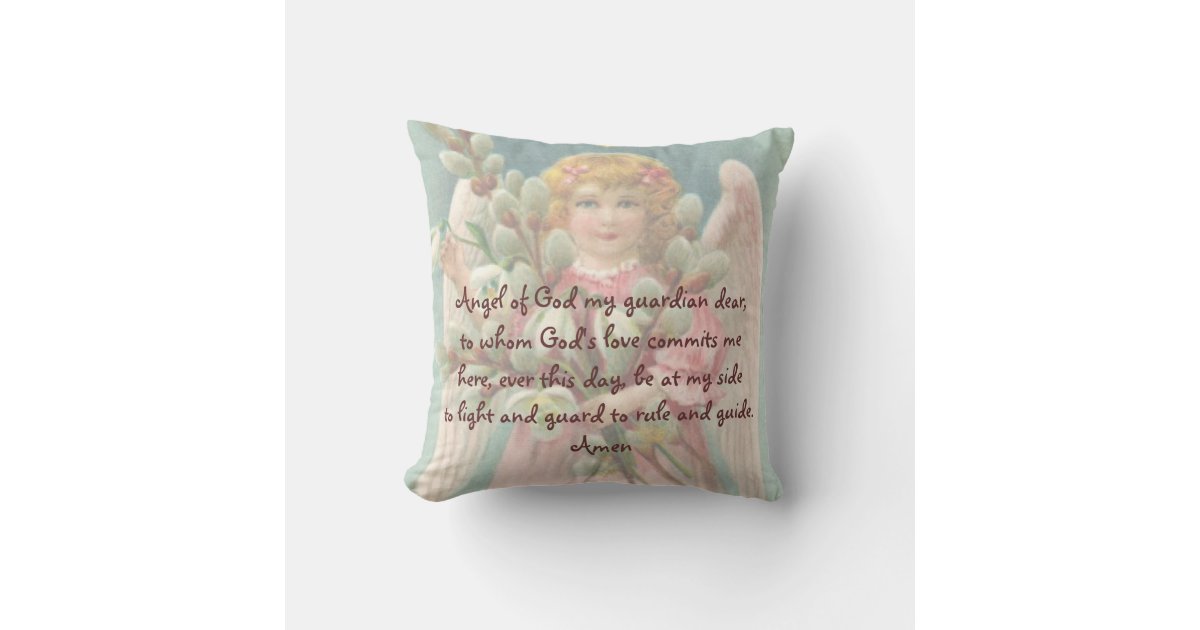 Child's "Guardian Angel" Prayer Pillow Zazzle
