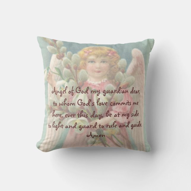 Child's "Guardian Angel" Prayer Pillow (Front)
