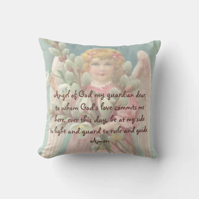 Child's "Guardian Angel" Prayer Pillow Zazzle