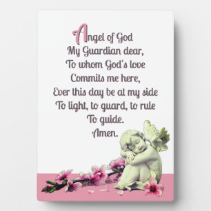 Child's Guardian Angel Tabletop Plaque with Easel