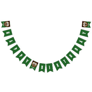 Child's Happy Birthday Bear Custom Bunting Flags