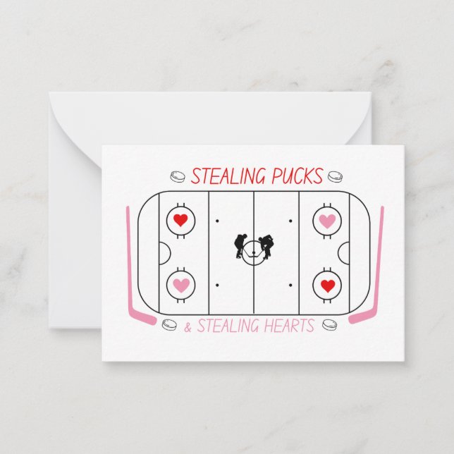 Child's Hockey Valentine Classroom Card  (Front)