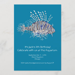 Child's Lion Fish Birthday Party Invitation
