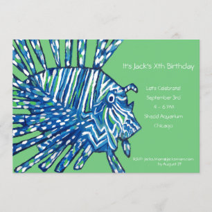 Child's Lion Fish Birthday Party Invitation