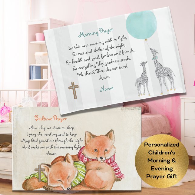 Childs Morning and Evening Prayer Personalized Pillow Case (Creator Uploaded)