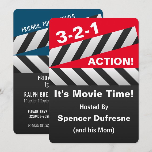 Child's Movie Playdate Invitation (Front/Back)