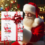 Child's NAME From Santa Claus Classic Christmas Wrapping Paper<br><div class="desc">Wow! Add your child's name and it will automatically repeat on this pretty Christmas paper.</div>