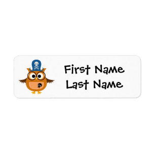 Child's Name Labels with Pirate Owl to Personalize