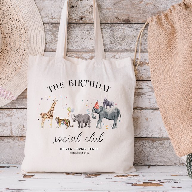 Childs Name Party Animal | Birthday Favor  Tote Bag (Creator Uploaded)