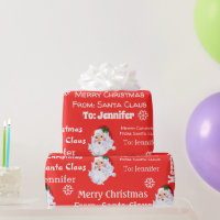 Child's NAME From Santa Claus Classic Christmas Wrapping Paper | Zazzle