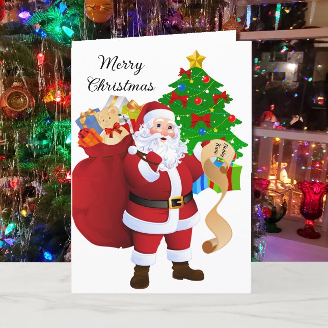 Child's Name Santa Claus's Nice List Personalize Holiday Card (Creator Uploaded)