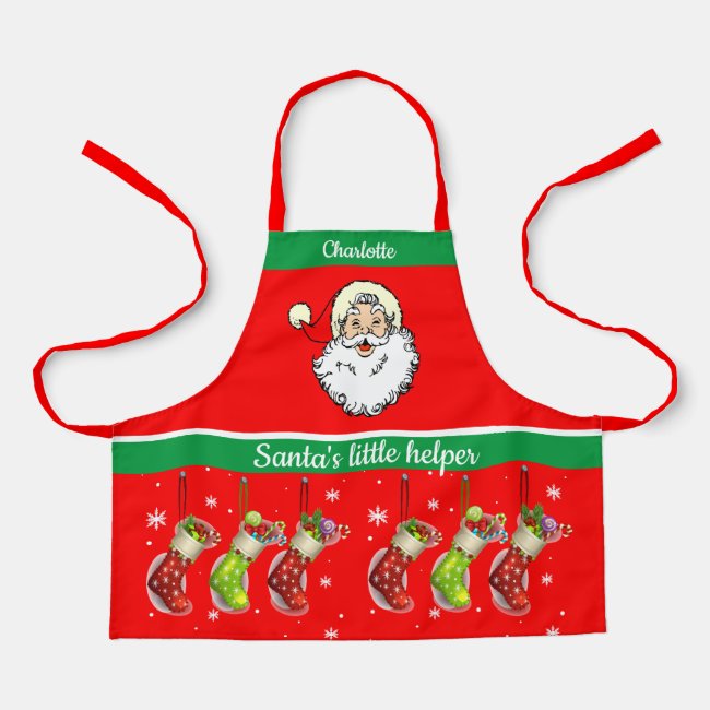 Child's Name Santa's Helper Baking with Mom Apron