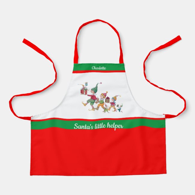 Child's Name Santa's Helper Baking with Mom Apron