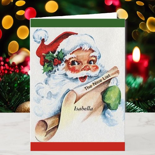 Childs Name to Santas Personalized Nice List Holiday Card