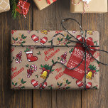 Child's Name Vintage Christmas Kraft Wrapping Pape Wrapping Paper<br><div class="desc">Custom name on this wrapping paper to add a festive touch to any Christmas gift you give. Personalized wrapping paper to add a festive touch to your Christmas gifts.</div>