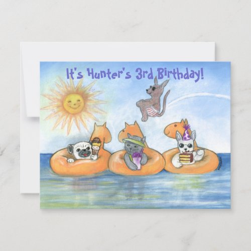 Child's "Party Animal" Birthday Party invite