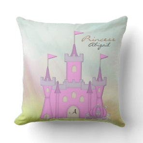 Child's Personalized Pink Princess Throw Pillow
